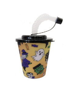 Beker met Deksel en Rietje...