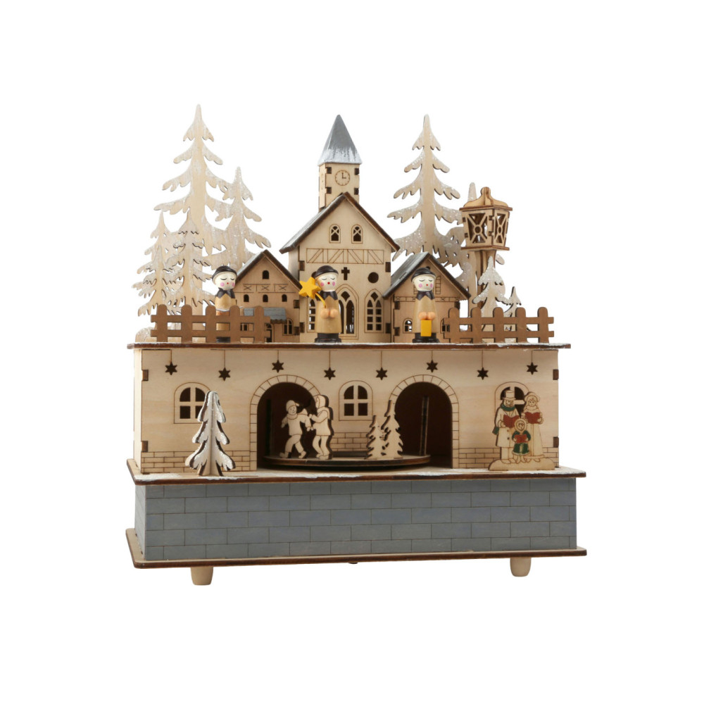 Small Foot - Houten Muziekdoos Kerstdorp met Licht