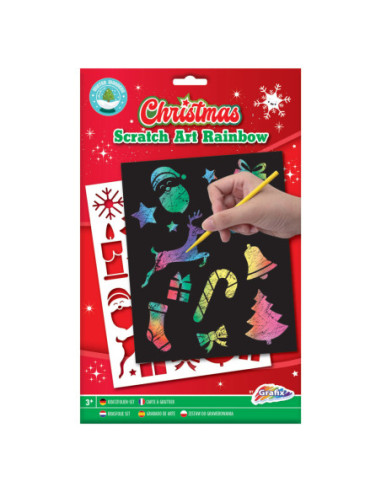 Scratchkunst Regenboog Kerst A5