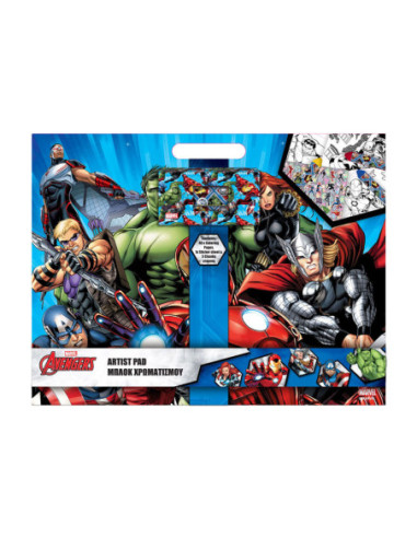 Tekenblok Avengers met Stickers en 3...