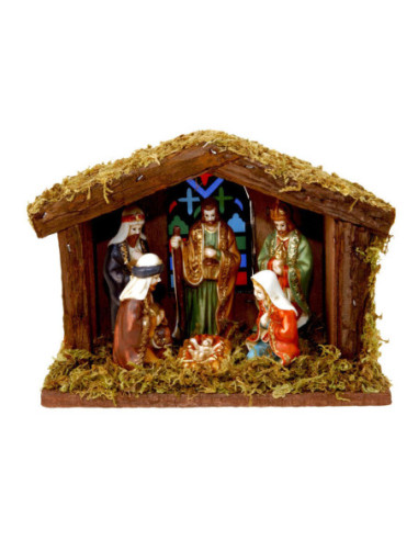 Kerststal met 6 Figuren en Licht