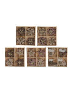 Houten Hangdecoratie Set 8st.