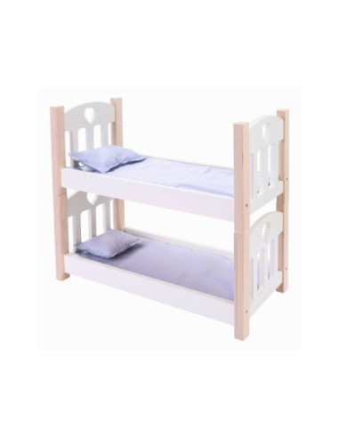 Poppen Stapelbed Grijs/Wit