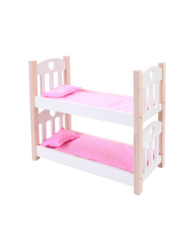 Poppen Stapelbed Roze/Wit