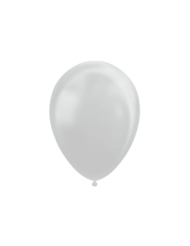 Ballonnen Metallic Zilver 30cm 10st.