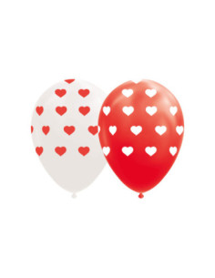 Ballonnen Hartjes Rood/Wit...