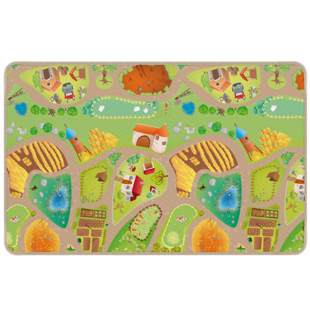 Baby Speelmat Verkeer en Boerderij Dubbelzijdig 98x150cm
