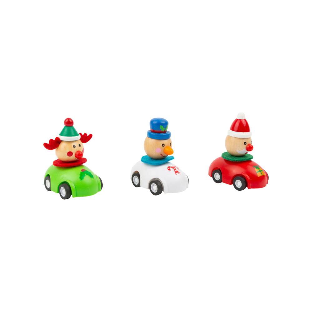 Small Foot - Houten Pull-back Kerstauto