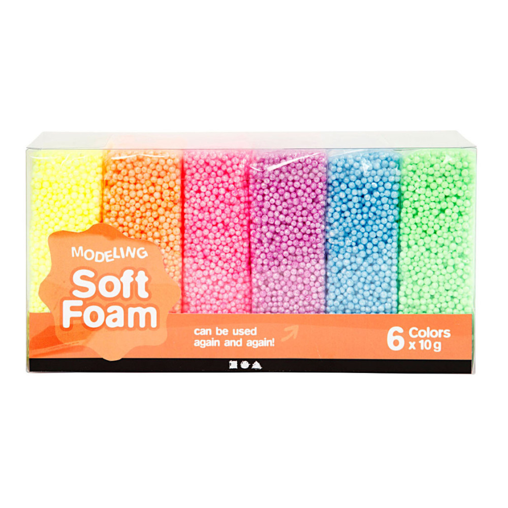Soft Foam Clay Neon Kleuren 6x10gr.