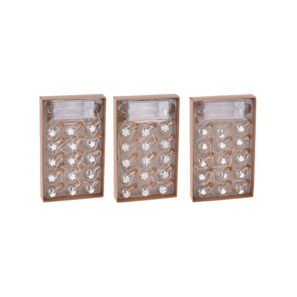 Draadslinger met 15 Kerstballetjes Led Warm White