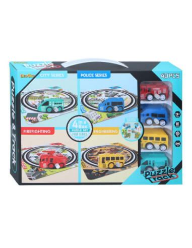 Spoorpuzzelset met Voertuig 40dlg.