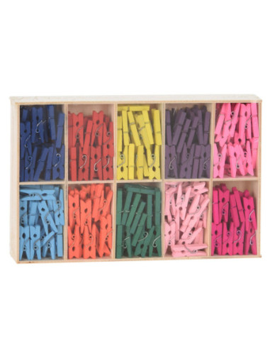 Houten Mini Knijpers Gekleurd 10 Kleuren