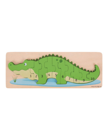 Bigjigs Houten Telpuzzel Krokodil 10st.