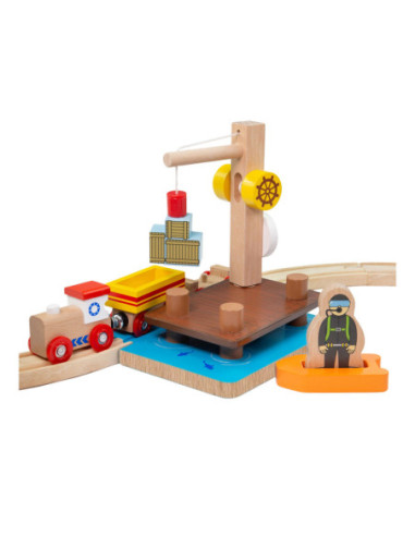 Bigjigs Houten Rails Kraandok met...