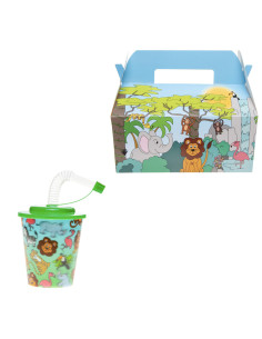 Menubox Met Beker Wilde Dieren