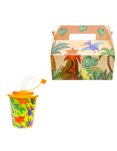 Menubox Met Beker Dinosaurus