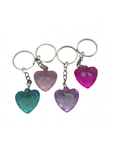 Sleutelhanger Hart Doorzichtig 12st.