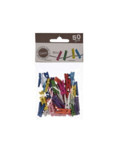 Mini Wasknijpers Hout 50st.