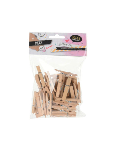 Mini Wasknijpers Hout 40st.