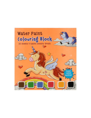 Waterverfkleurboek Set Eenhoorn