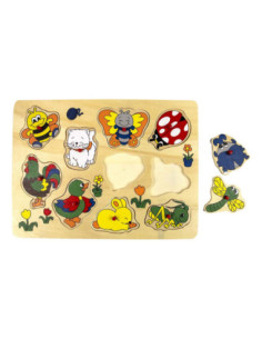 Houten Noppenpuzzel Dieren...