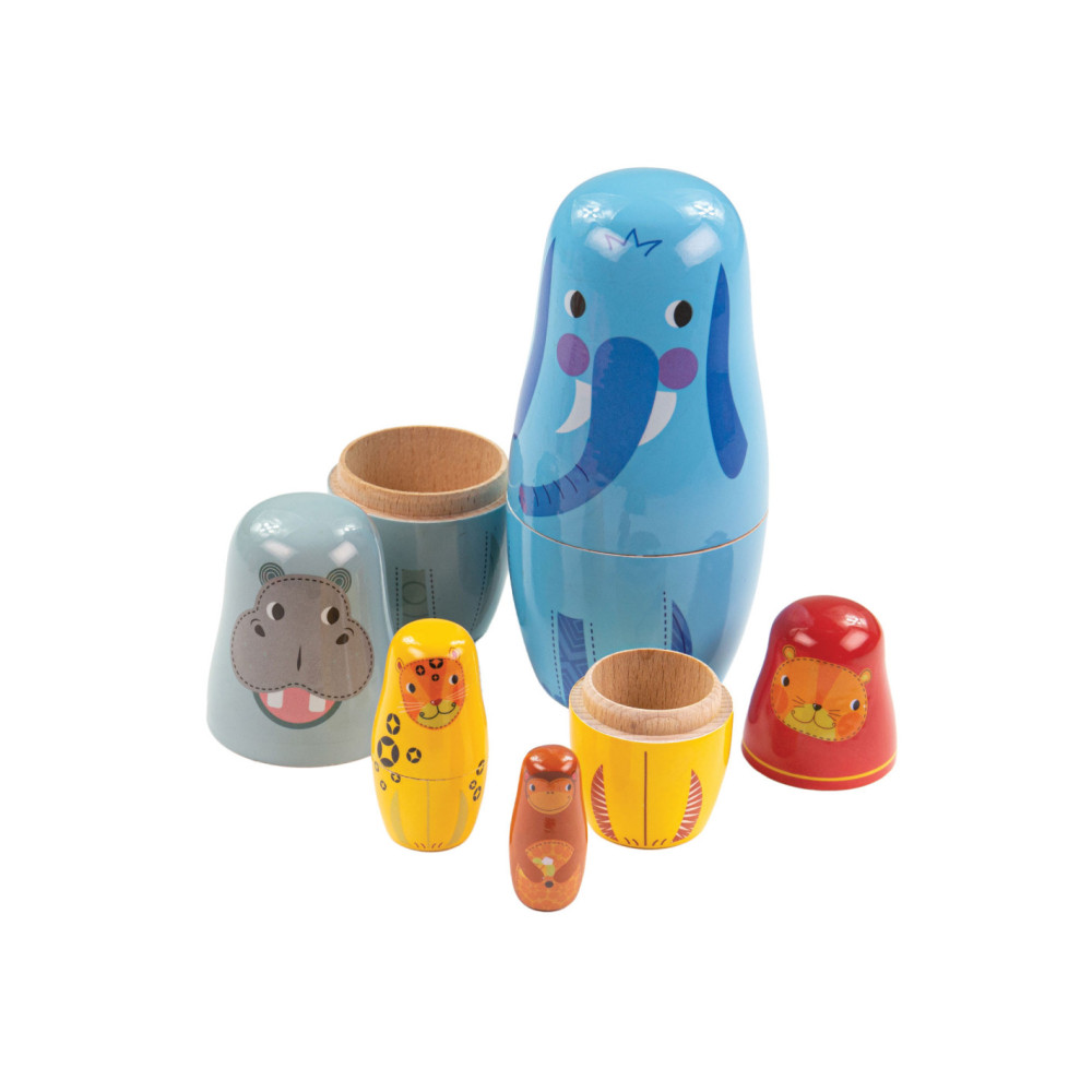 Tidlo Houten Matroesjka Jungledieren Stapelbaar 10dlg.