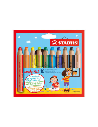 STABILO Woody 3in1 Kleurpotloden - 10...