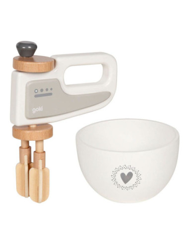 Goki Houten Handmixer met Kom 2ldg.