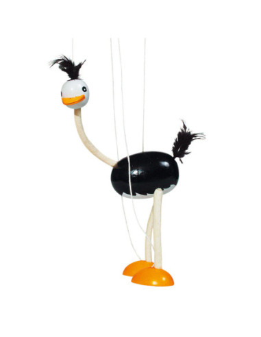 Goki Houten Marionette Struisvogel