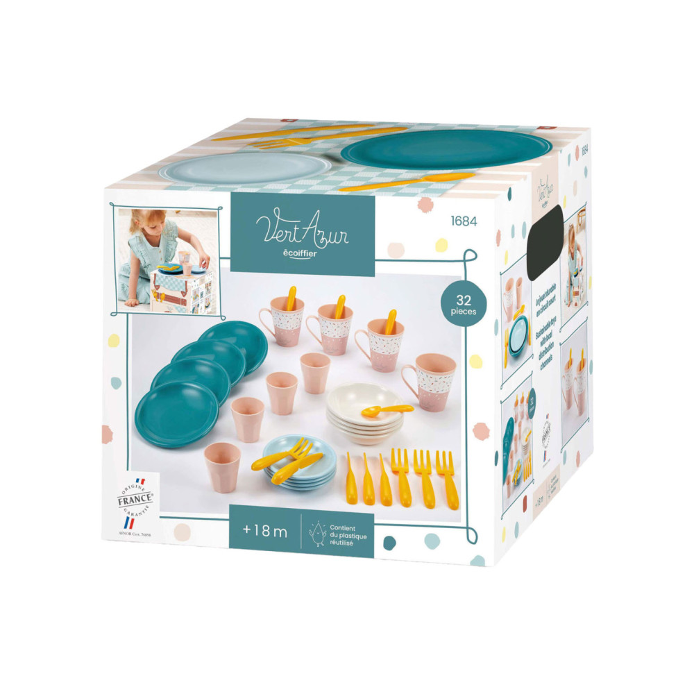 Ecoiffier Picknick Speelset met Kartonnen Picknickmand 32dlg.