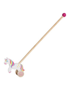 Goki Houten Duwfiguur Eenhoorn