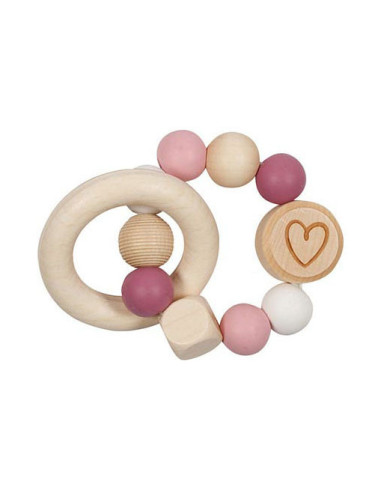 Goki Houten Grijpring Hart Roze
