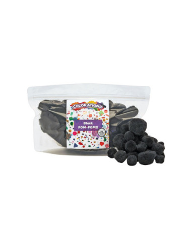 Colorations - Pom Poms Zwart 100st.