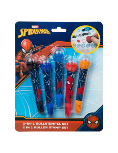 Stiften met Rolstempel Spiderman 5st BT