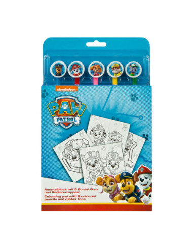 Kleurblok PAW Patrol met 5 Kleurpotloden