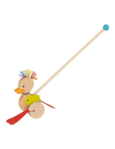 Goki Houten Duwfiguur Eend