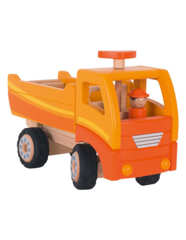 Goki Houten Kiepwagen Oranje met...