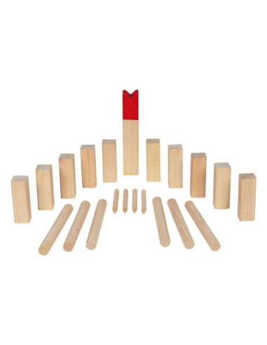 Goki Houten Kubb Spel in Katoenen Zak...