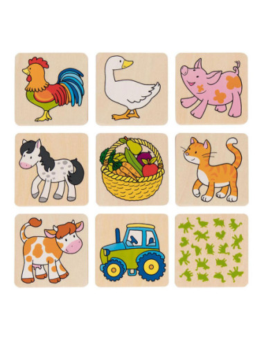 Houten Memospel Boerderijdieren