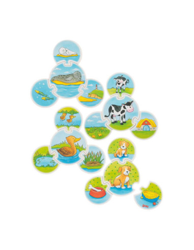Goki Houten Puzzel Spel Dieren 28dlg.