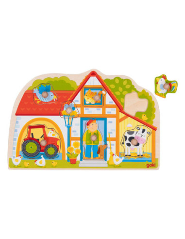 Goki Houten Noppenpuzzel Mijn...