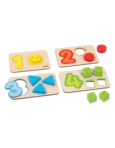 Goki Houten Vormenpuzzel Cijfers en...