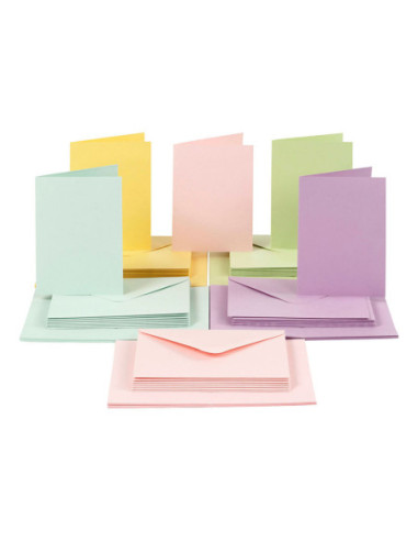 Kaarten en Enveloppen Pastelkleuren...