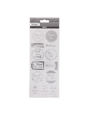 Stickers Zilver Thank You 1 Vel
