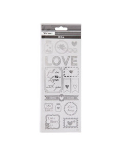 Stickers Zilver Love 1 Vel