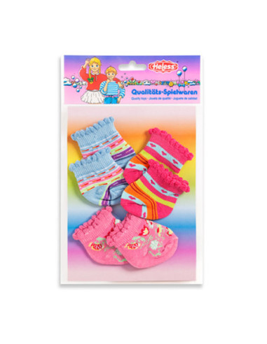 Poppensokken Gekleurd 3 paar 35-46 cm