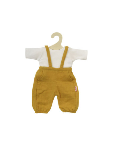 Poppen Tuinbroek Okergeel maat 28-35 cm
