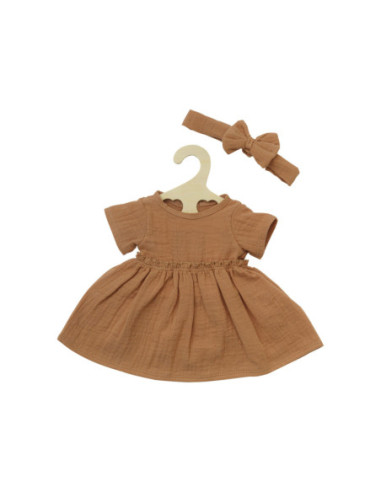 Poppenjurk Bruin met Ruches 35-45 cm