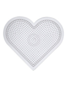 Strijkkralenbordje Hart Helder