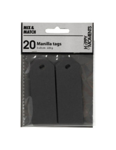 Manilla Labels Zwart 20st.